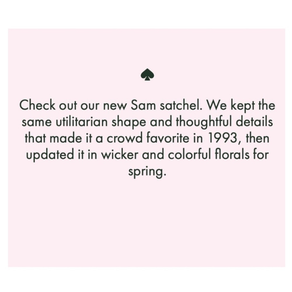 New! Kate Spade Sam Floral Medley Wicker Medium Satchel / Tote Removable Strap - Picture 7 of 16